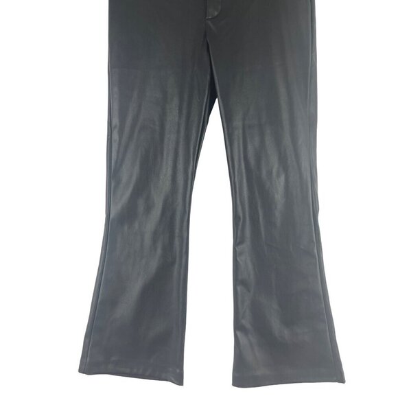 Zara faux leather black Med bootcut /flare pants NEW High waist - Picture 3 of 7